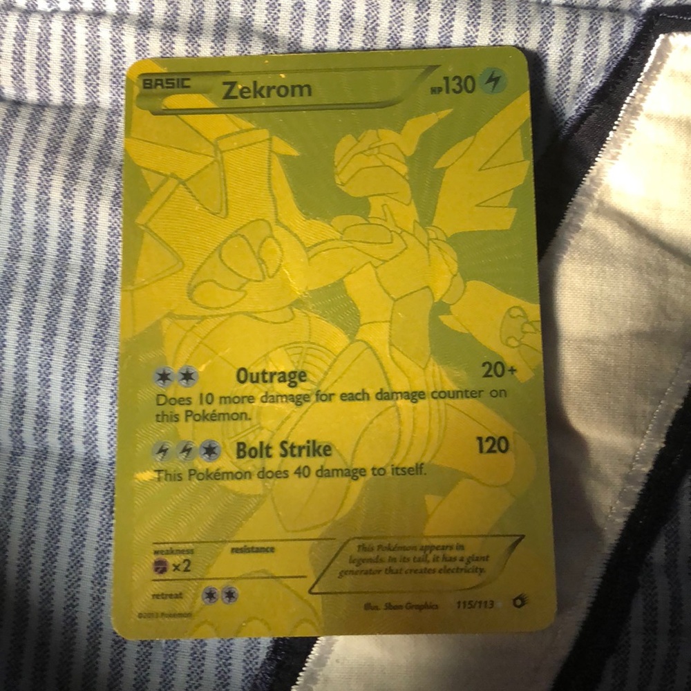 Secret rare Zekrom Pokémon card
